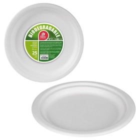 Service de vaisselle Best Products Green Canne à sucre Ø 25 cm Biodégradable Produits à usage unique 25 Unités: Plus de 300.000 