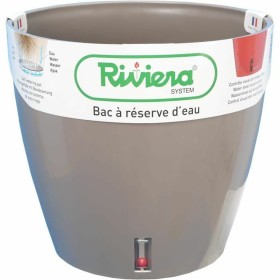 Pot auto-arrosant Riviera Avec réserve d'eau Taupe polypropylène Rond Ø 36 x 33 cm: Plus de 300.000 produits de grandes marques 