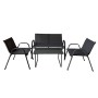Marbueno Set Table et Chaises de Jardin Acier Noir Textilène 10468: Plus de 300.000 produits de grandes marques en vente directe