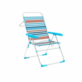 Marbueno Chaise Pliable 5 Positions Aluminium Rayures Orange et Bleu 59X61X97 cm 10464: Plus de 300.000 produits de grandes marq