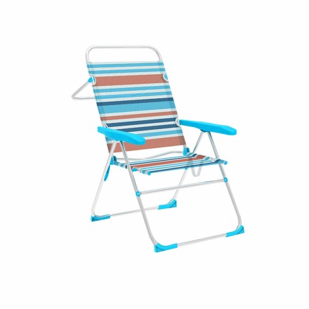 Marbueno Chaise Pliable 5 Positions Aluminium Rayures Orange et Bleu 59X61X97 cm 10464: Plus de 300.000 produits de grandes marq