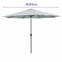 Marbueno Parasol Acero 8 Varillas D300 cm Poliester Blanco Jardin Piscina 10487: Plus de 300.000 produits de grandes marques en 