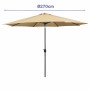 Marbueno Parasol Acier 8 Brins D270 cm Polyester Marron Jardin, Piscine, Terrasse: Plus de 300.000 produits de grandes marques e