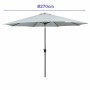 Marbueno Parasol Acero 8 Varillas D270 cm Polyester Blanc Jardin, Piscine, Terrasse: Plus de 300.000 produits de grandes marques