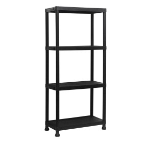 Marbueno Étagère 4 Étagères Plastique Noir 61x31x131 cm Jardin 10537: Plus de 300.000 produits de grandes marques en vente direc