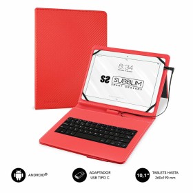 Housse pour Tablette et Clavier Subblim SUB-KT1-USB002 Rouge Espagnol Qwerty: Plus de 300.000 produits de grandes marques en ven
