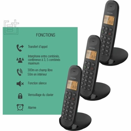 Téléphone Sans Fil Logicom ILOA 350 TRIO Noir: Plus de 300.000 produits de grandes marques en vente directe à prix usine sur cad