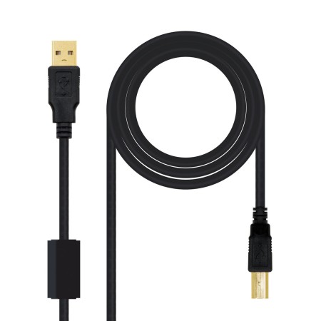 Câble USB 2.0 A vers USB B NANOCABLE 10.01.1205 Noir 5 m (1 Unité): Plus de 300.000 produits de grandes marques en vente directe