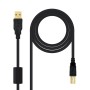 Câble USB 2.0 A vers USB B NANOCABLE 10.01.1205 Noir 5 m (1 Unité): Plus de 300.000 produits de grandes marques en vente directe