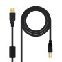 Câble USB 2.0 A vers USB B NANOCABLE 10.01.1205 Noir 5 m (1 Unité): Plus de 300.000 produits de grandes marques en vente directe