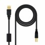 Câble USB 2.0 A vers USB B NANOCABLE 10.01.1205 Noir 5 m (1 Unité): Plus de 300.000 produits de grandes marques en vente directe