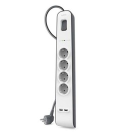 Rallonge 4 prises Schuko avec interrupteur Belkin BSV401VF2M USB x 2 (2 m): Plus de 300.000 produits de grandes marques en vente