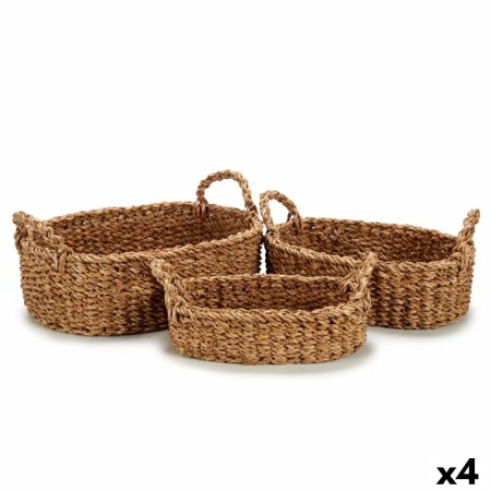 Lot de paniers Avec des poignées Marron 750 ml 1,5 L 3 L 37 x 23,5 x 17 cm 33 x 20 x 15,5 cm 25 x 16 x 13,5 cm (4 Unités): Plus 