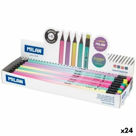 Crayon avec Gomme Milan Sunset Rond HB (24 Unités): Plus de 300.000 produits de grandes marques en vente directe à prix usine su