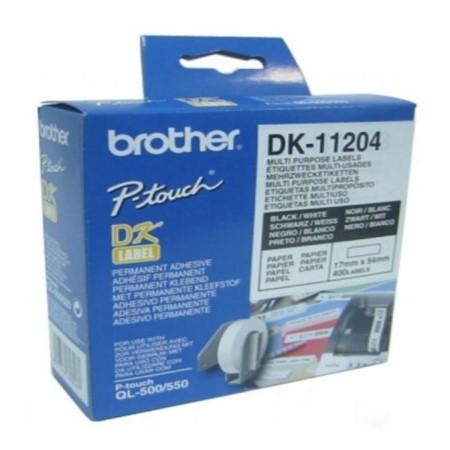 Etiquettes pour Imprimante Multiusage Brother DK11204 17 x 54 mm Noir/Blanc Blanc: Plus de 300.000 produits de grandes marques e